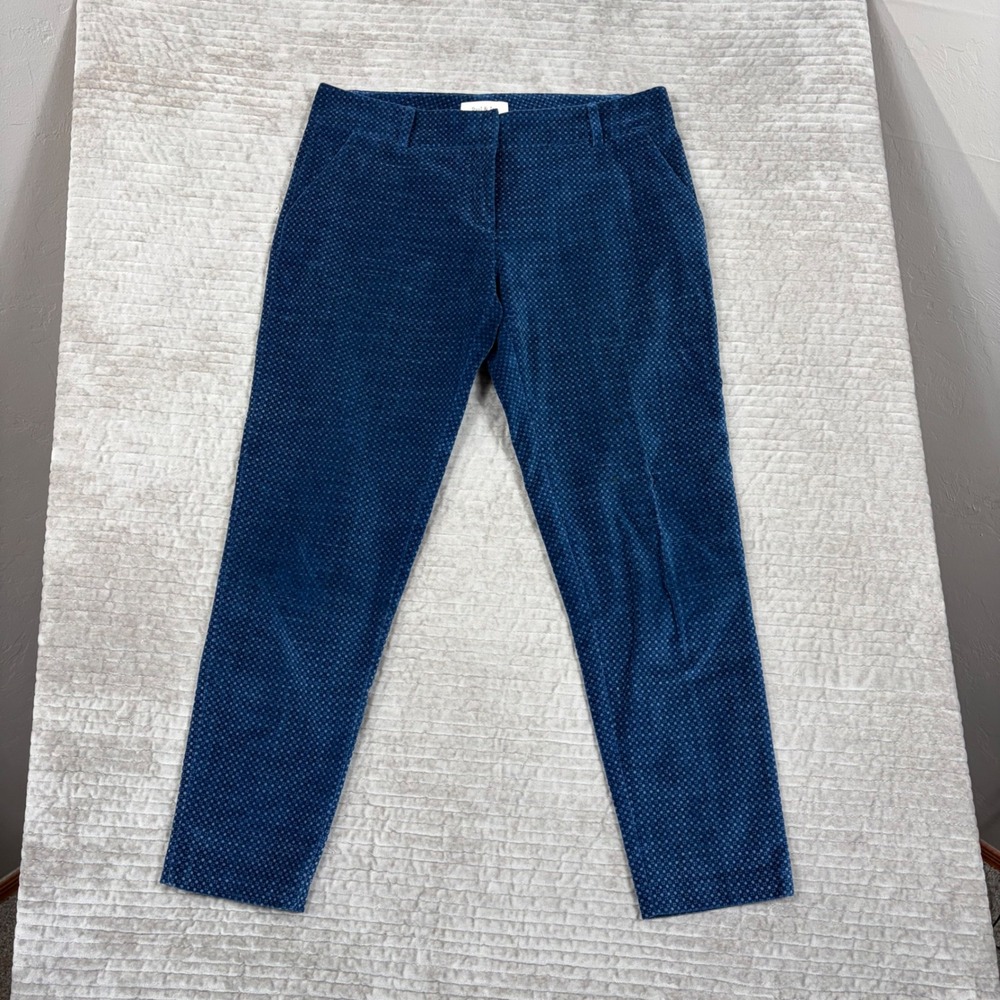 Paul & Joe Blue Geometric Dot Corduroy Tapered Pants Made in France Size 40